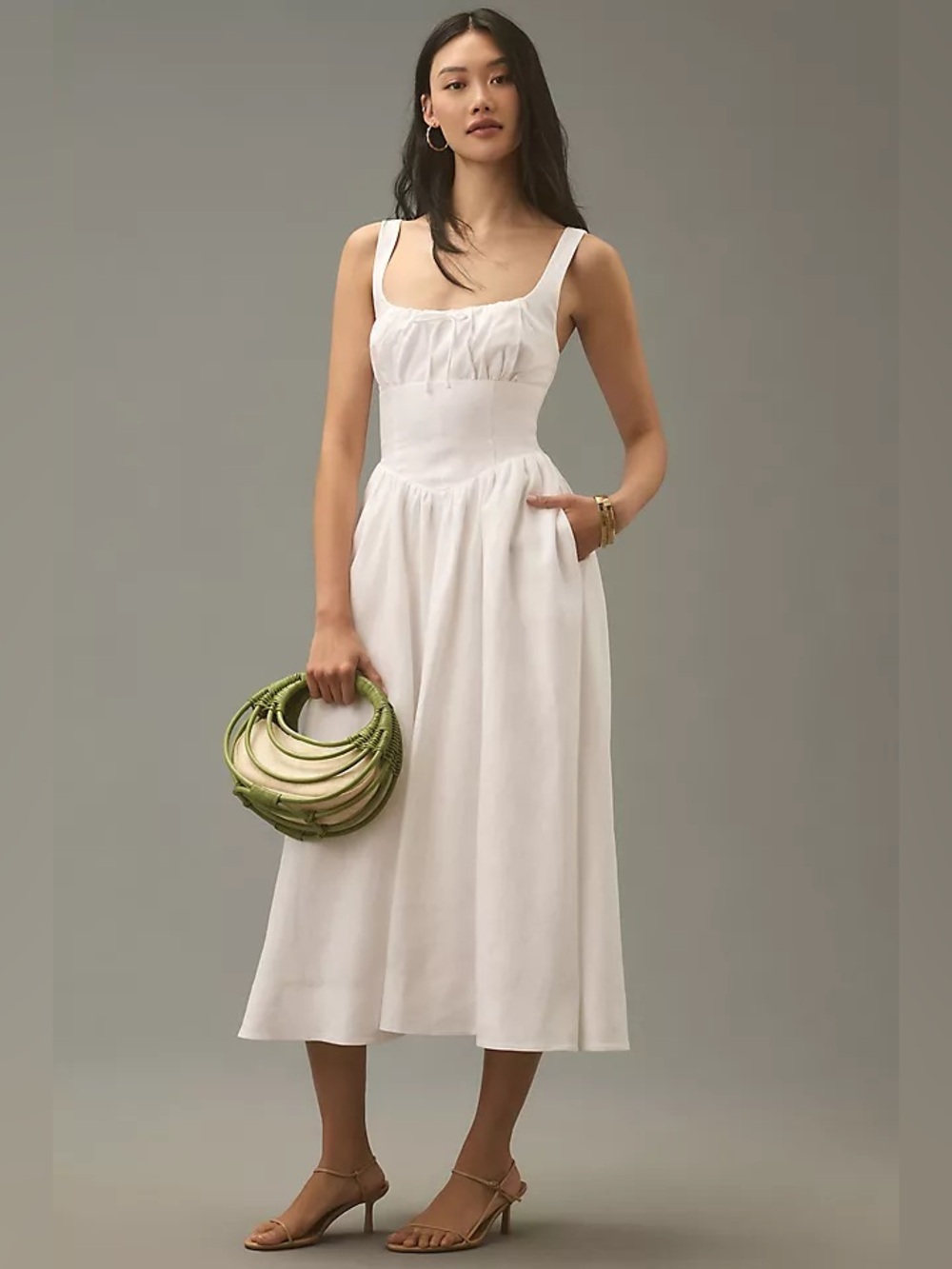 Reformation Balia Dress - White Linen